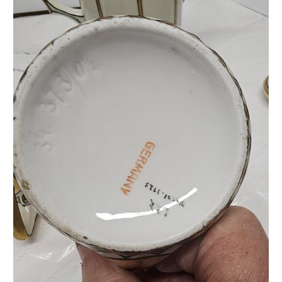 Very Rare Czechoslovakia-germany Teapot, Cream, Sugar Must See - Picture 9 of 16